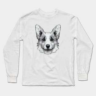 Lowpoly corgi face Long Sleeve T-Shirt